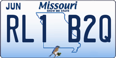 MO license plate RL1B2Q
