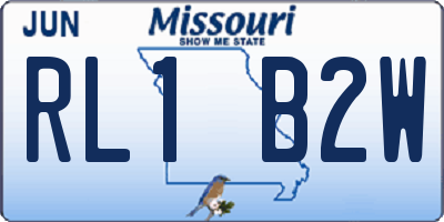 MO license plate RL1B2W