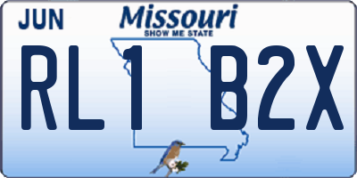 MO license plate RL1B2X