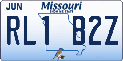 MO license plate RL1B2Z