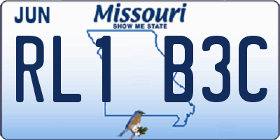 MO license plate RL1B3C