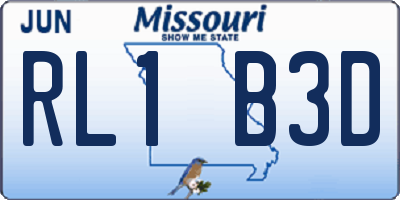 MO license plate RL1B3D