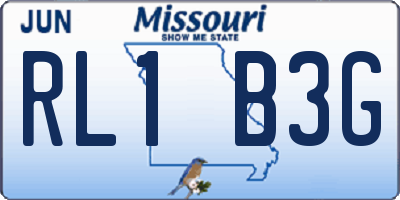 MO license plate RL1B3G