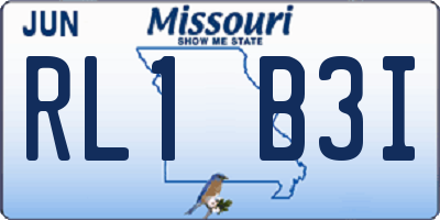 MO license plate RL1B3I