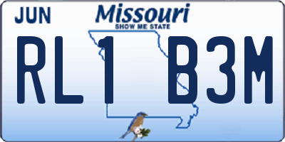 MO license plate RL1B3M