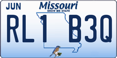 MO license plate RL1B3Q