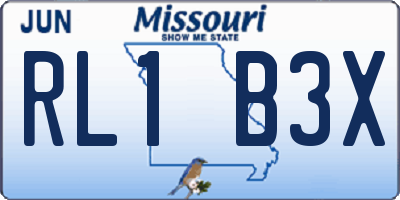 MO license plate RL1B3X