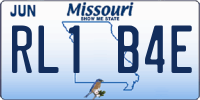 MO license plate RL1B4E