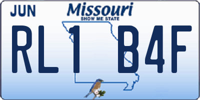 MO license plate RL1B4F