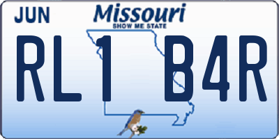 MO license plate RL1B4R