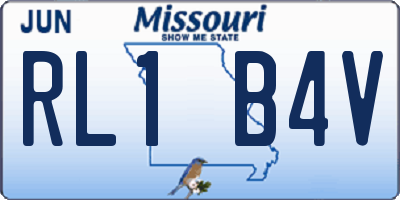 MO license plate RL1B4V
