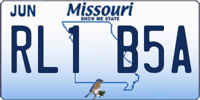 MO license plate RL1B5A