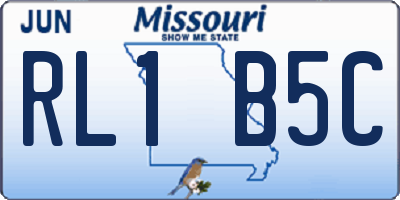 MO license plate RL1B5C