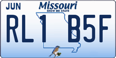 MO license plate RL1B5F