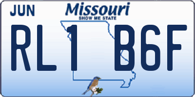 MO license plate RL1B6F