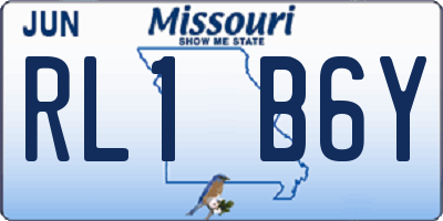 MO license plate RL1B6Y