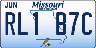 MO license plate RL1B7C