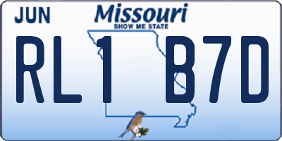 MO license plate RL1B7D