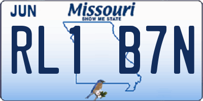 MO license plate RL1B7N