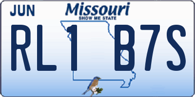 MO license plate RL1B7S