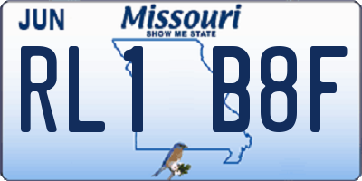 MO license plate RL1B8F