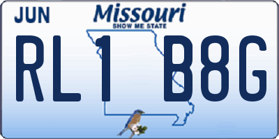 MO license plate RL1B8G