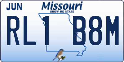 MO license plate RL1B8M