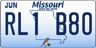 MO license plate RL1B8O