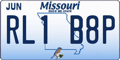 MO license plate RL1B8P