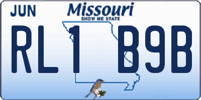 MO license plate RL1B9B