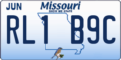 MO license plate RL1B9C