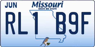 MO license plate RL1B9F