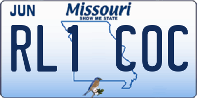 MO license plate RL1C0C