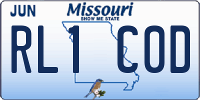 MO license plate RL1C0D