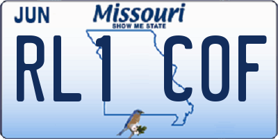 MO license plate RL1C0F