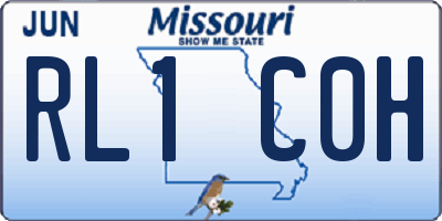 MO license plate RL1C0H