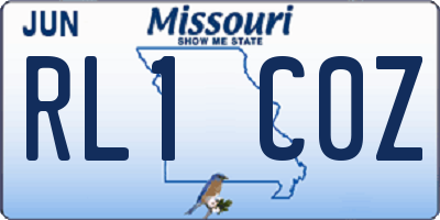 MO license plate RL1C0Z
