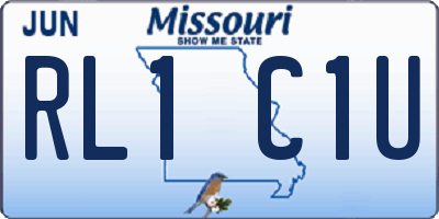 MO license plate RL1C1U