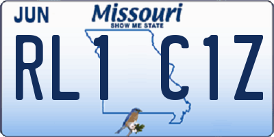 MO license plate RL1C1Z