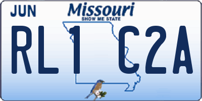 MO license plate RL1C2A