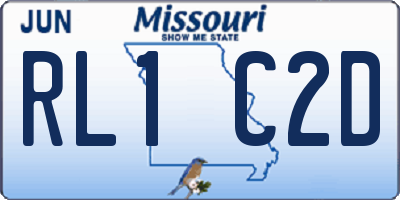 MO license plate RL1C2D
