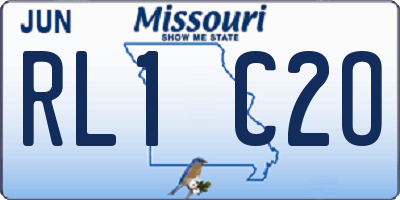 MO license plate RL1C2O