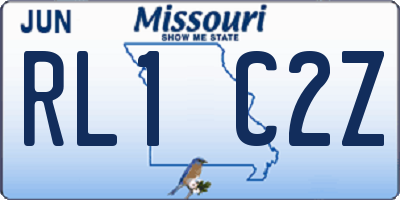 MO license plate RL1C2Z