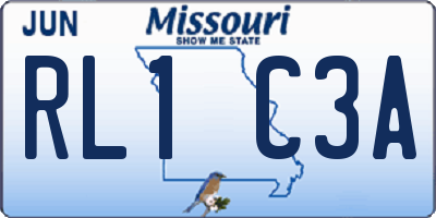 MO license plate RL1C3A