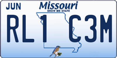 MO license plate RL1C3M
