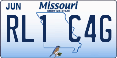 MO license plate RL1C4G