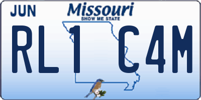 MO license plate RL1C4M