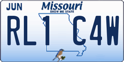 MO license plate RL1C4W
