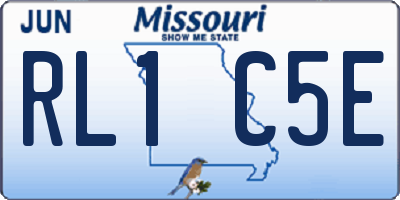 MO license plate RL1C5E