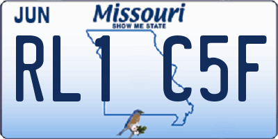 MO license plate RL1C5F